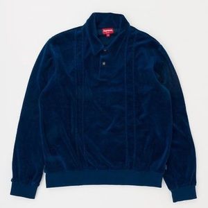 Authentic Supreme Velour long sleeve polo